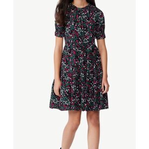 Free Assembly Dress XXL 18 Girl's Black Smocked Neck Short Sleeve Tiered Skirt